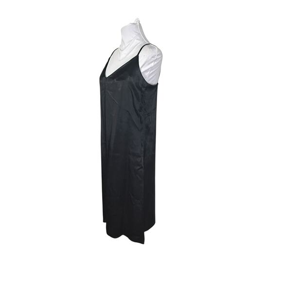 Vintage 90s Diamond's Run by Wayne Diamond  Black Satin Dress M - Picture 5 of 7
